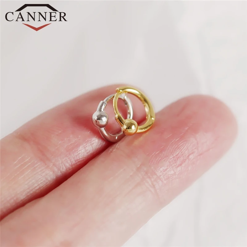 High-Quality 925 Sterling Silver Geometric Beads Hoop Earrings for Women Black Rectangular CZ Zircon Earring Gold Jewelry | Украшения и