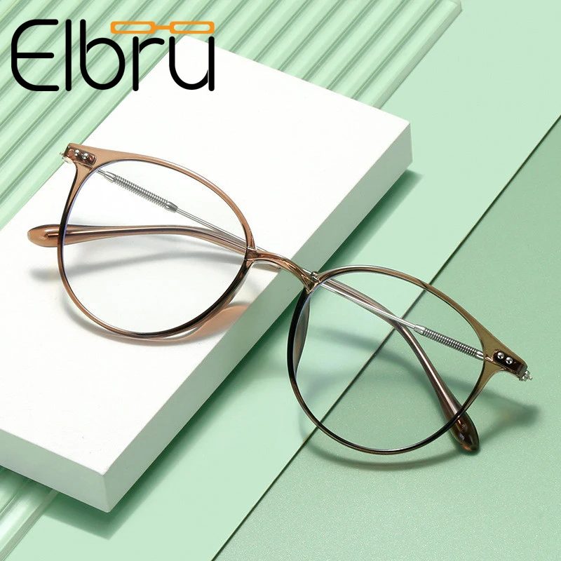 

Очки Elbru с кошачьими ушками и защитой от синего света, оправа для очков для женщин и мужчин, металлическая оправа, компьютерные оптические оч...