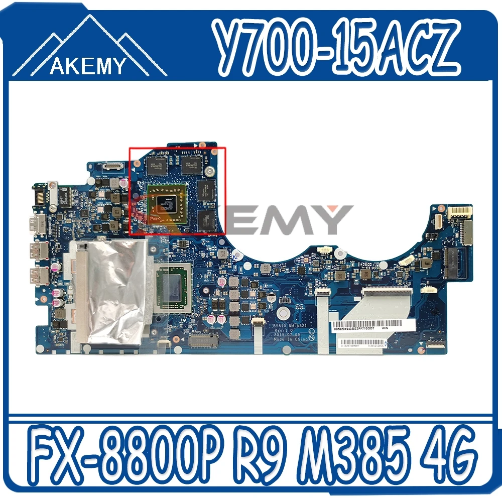 BY510 NM-A521 материнская плата для ноутбука Lenovo Y700-15ACZ ноутбук Процессор FX-8800P R9 M385 4G DDR3