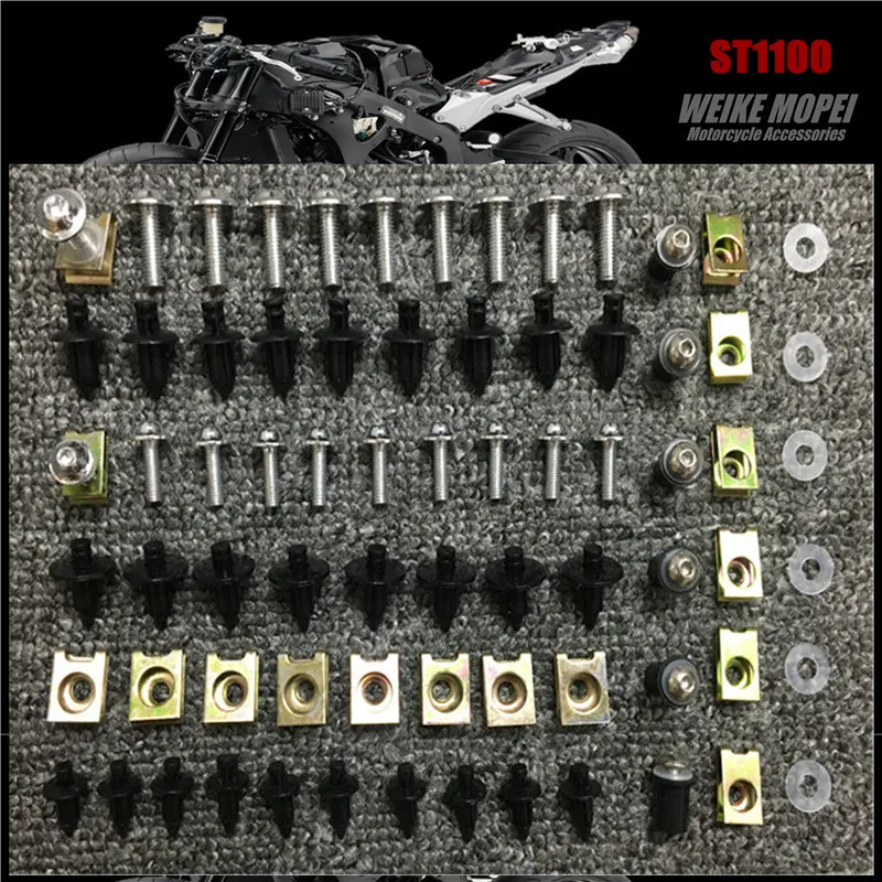 

CNC Fairing Bolt Kit Body Screws plastic Expansion Clips Fit For HONDA ST1100 1990-2002