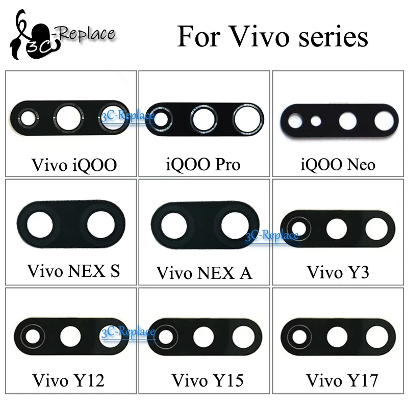 Для BBK Vivo iQOO Neo Pro NEX S A Y3 Y12 Y15 Y17 задняя камера стеклянная крышка объектива запасные