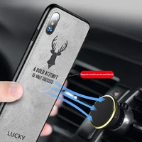 cloth texture christmas deer 3d soft tpu magnetic car case for oneplus 7t pro built in magnet case for one plus 7t pro 7 cover