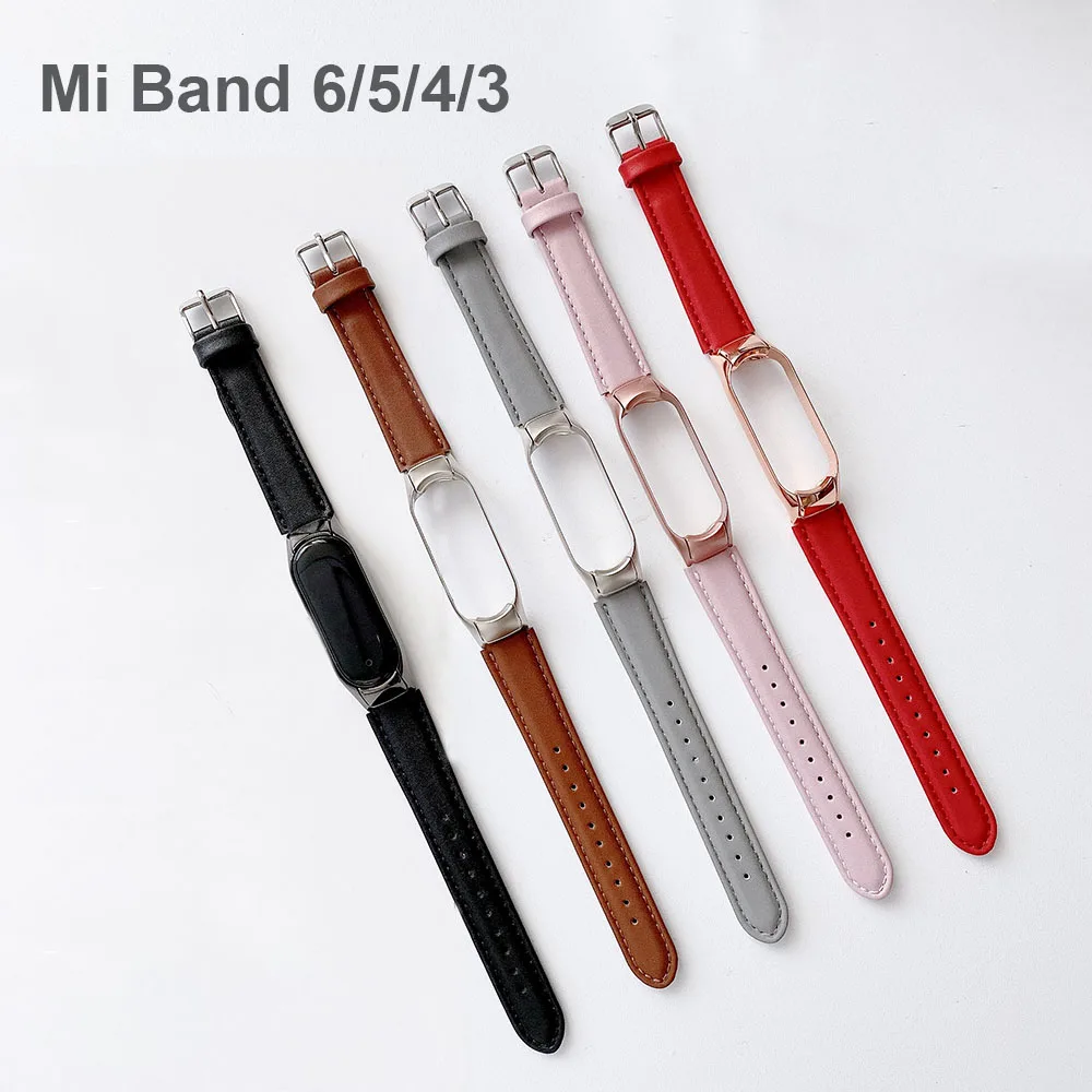 

Leather Bracelet for Xiaomi Mi Band 7 3 4 5 6 Elegant Strap watchband wrist strap for Miband 3 4 bracelet Mi5 Mi6 Strap Colorful