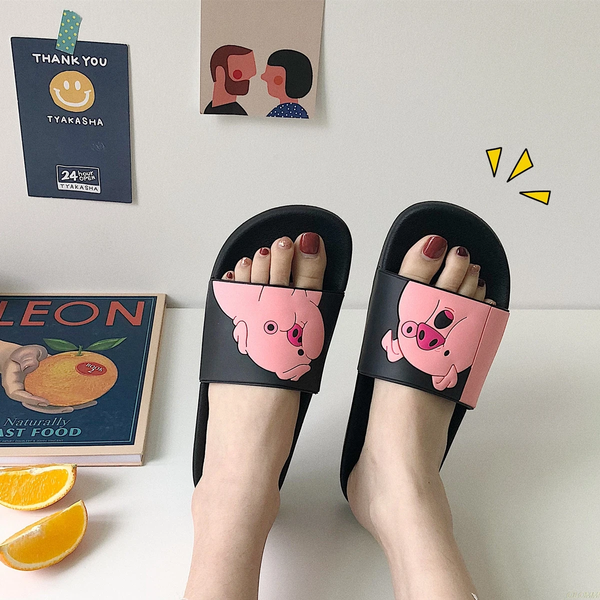 

Cute Cartoon Pig Slippers Women 2020 New Summer Slides Flat Shoes Home Outside Beach Flip Flops Ladies Sandals