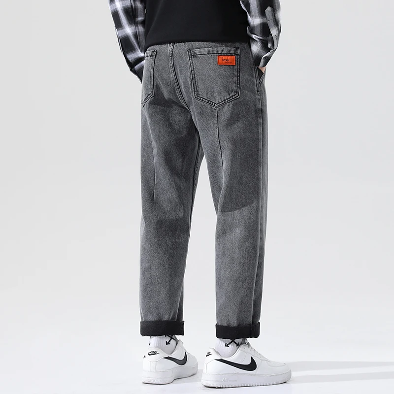 

Men's spring and autumn straight jeans Fashion wide-leg loose casual stretch men's jeans Large size 4042