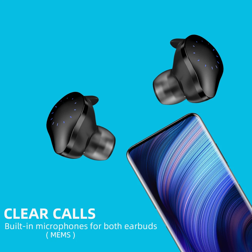 Arikasen, сенсорные TWS, настоящие беспроводные наушники, Bluetooth наушники, мини TWS, водонепроницаемые наушники с 4000 мА/ч зарядным устройством для всех телефонов