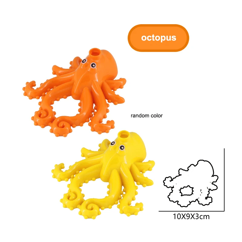 

Ocean Animal Series Blocks Whale Shark Sea Lion Hippo Crocodile Octopus Model Toys Building Blocks Accessories For Large Bricks