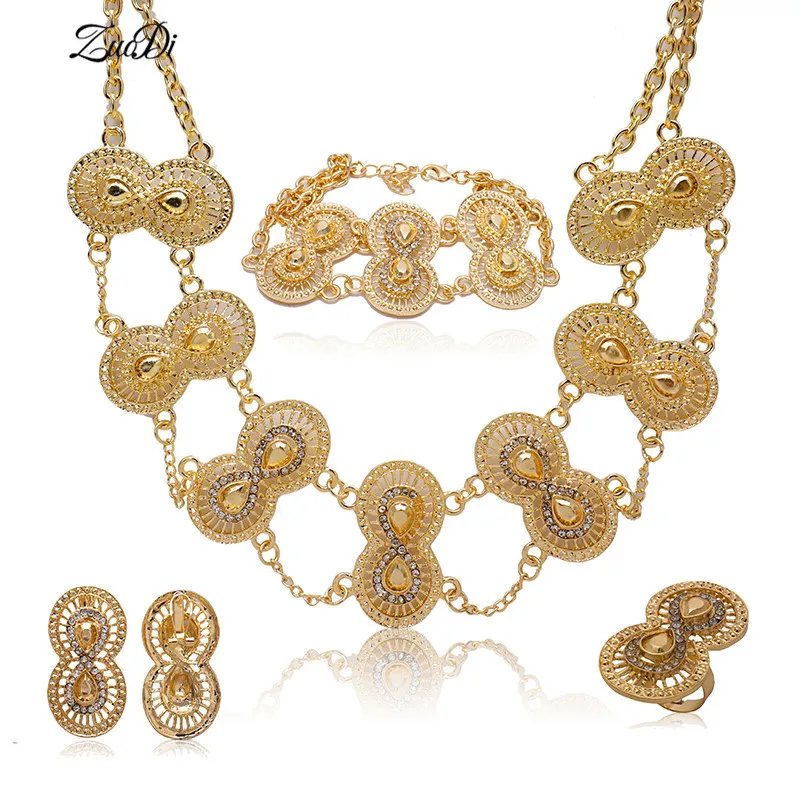 

ZuoDi 2019 Dubai Gold Color Bridal Jewelry Set Nigerian Woman Wedding Jewelry Set Fashion African Beads Jewelry Set Wholesale
