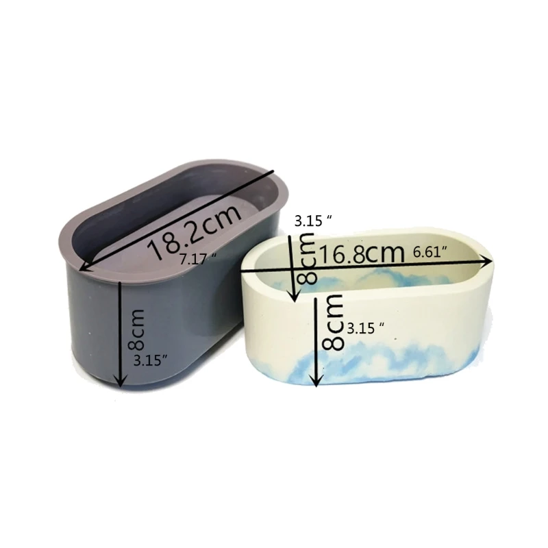 

Handmade Concrete Flowerpot Mold Big Oval Resin Plant Mold Silicone DIY Flower Pot Mould Art Craft Tools