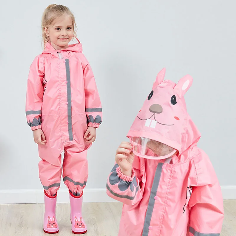 

New Raincoat for Children Cartoon Kids Girls Rainproof Rain Coat Waterproof Poncho Boys Rainwear Kindergarten Baby Rainsuit
