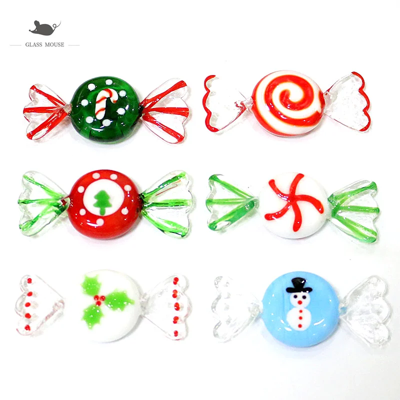 

Custom Creative Murano Glass Sweets Candy Craft Ornaments Home Desktop Christmas Decor Accessories Holiday Party Gifts For kids