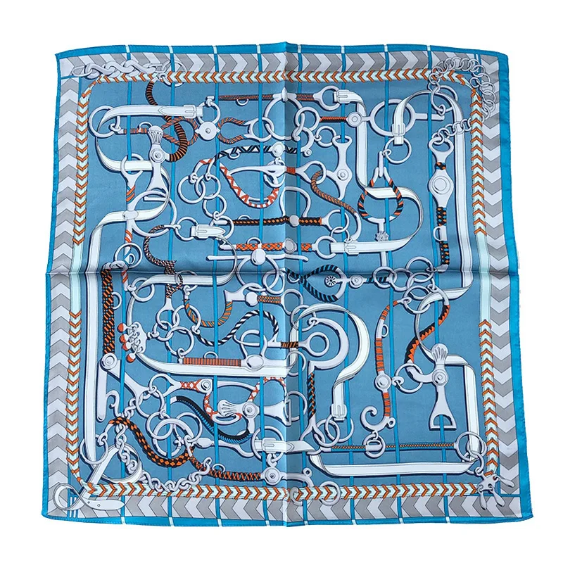 

2020 Women 100% Silk Scarf Square Neck Hair Scarves Foulard Shawls And Wraps Bandana Neckerchief Headband Hijab 53*53cm