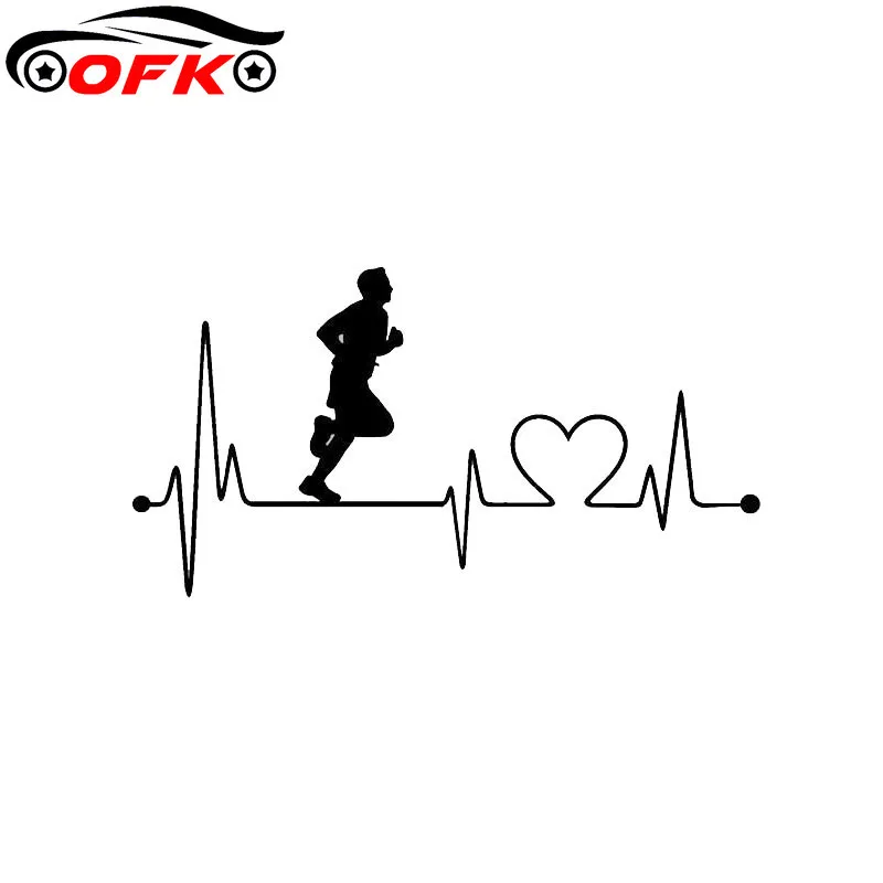 

Car Stickers Decor Motorcycle Decals Fashion Guy Heartbeat Run Decorative Accessories Creative Waterproof PVC,18cm*10cm