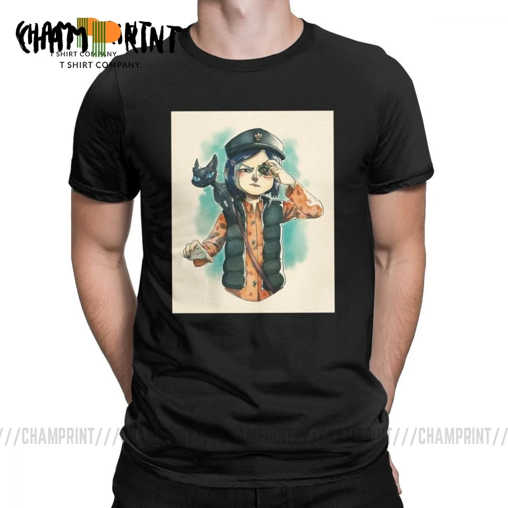 Мужская футболка Coraline Jones Винтажная с короткими рукавами и круглым вырезом