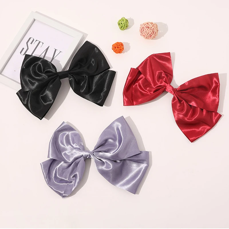 

Big Hair Bow Ties Hair Clips Butterfly Satin Hairpins Girls Kids Cute Sweet Bowknot Hairpins Vintage Hair Accessories