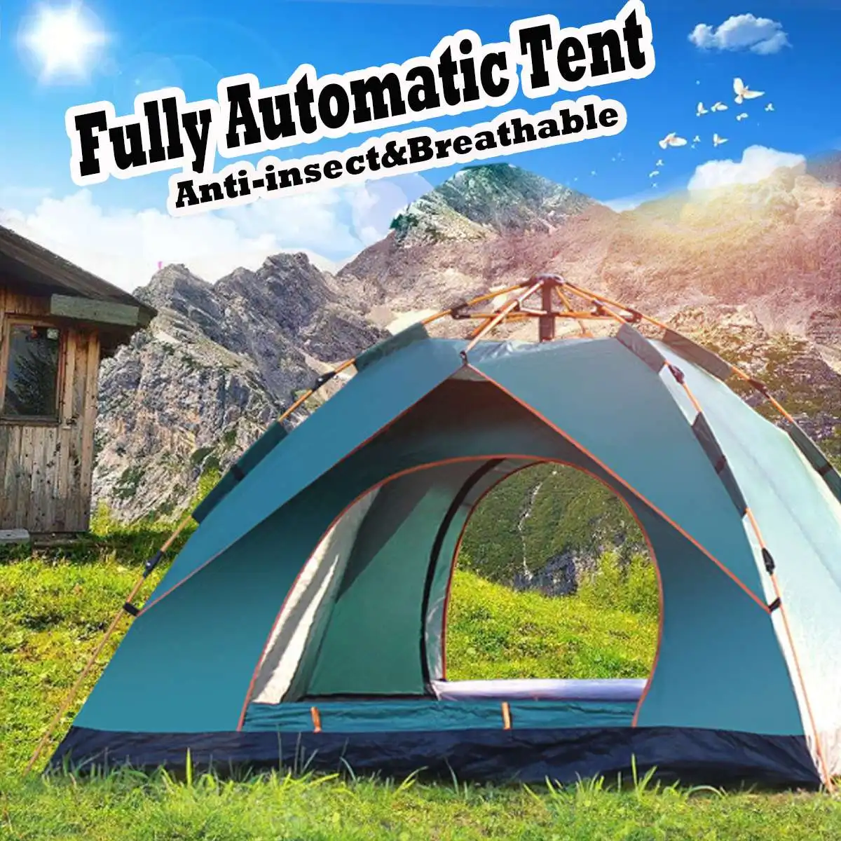 

3-4 Person Outdoor Camping Tents Automatic Pop Up Tents Throw 4 season Tents Large Tent Sun Shelters For Big Family Hiking Beach