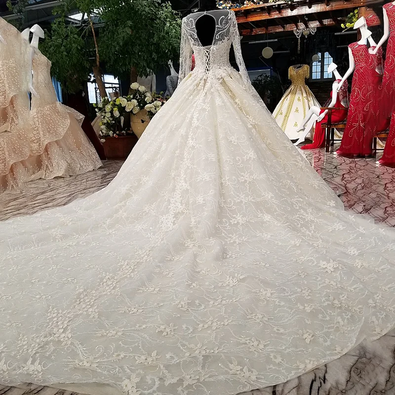 LS68880 свадебное платье с рукавами2018 новый дизайн 3D цветы оригинальные 100% реальные