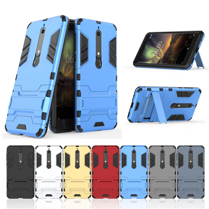 Гибридный защитный чехол Железный человек с подставкой для Nokia 5 6 7 Plus X5 X6 X7 1 8 Sirocco 9