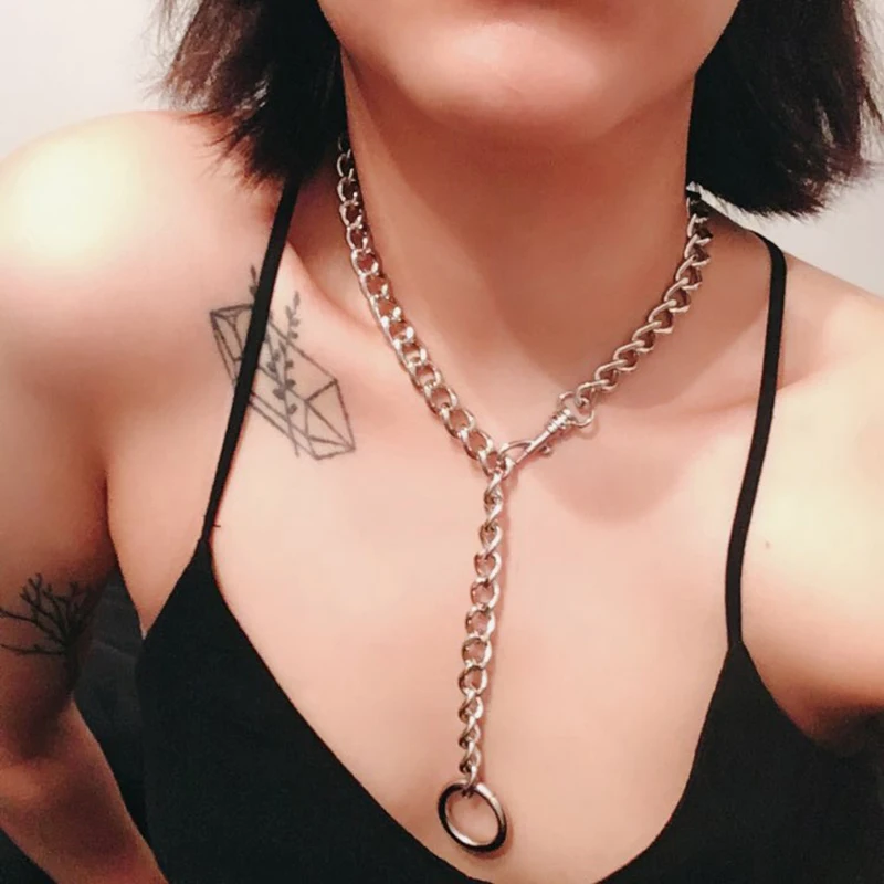 Колье ручной работы с круглым носком для мужчин и женщин Круглая Серебряная