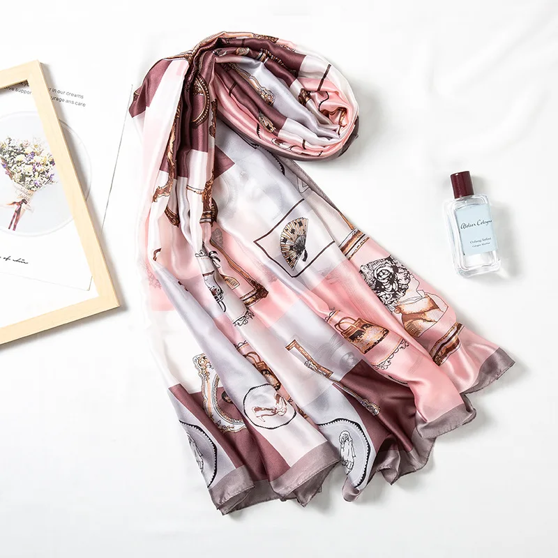 

Silk Scarf Women Shawls Wraps Fashion Small Hair Neck Hijabs Foulard Scarves Female Lady bufanda seda mujer echarpe ete soie
