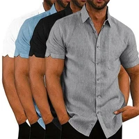 mens shirts blouse short sleeve men casual slim fit mandarin collar shirts high quality summer beach shirt