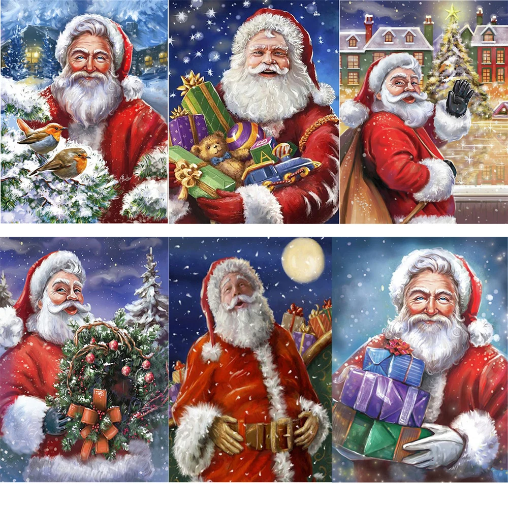 

5D Diamond Painting Santa Claus Full Drill Square Cross Stitch Kits Mosaic Sale Diamond Embroidery Christmas Gift