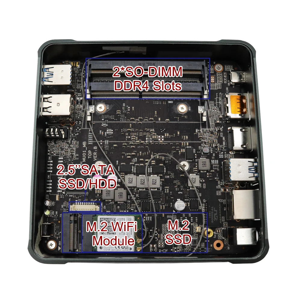 Новый мини ПК с Windows 10 Intel i7 10510U I5 10210U 2 * DDR4 M.2 Nuc ультра компактный Barebone Мини