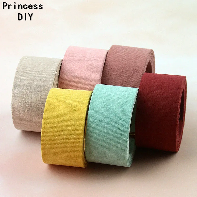 Гладкая однотонная бархатная лента с бриллиантами 5 метров 10 25 40 мм 3/8 дюйма 1 дюйм