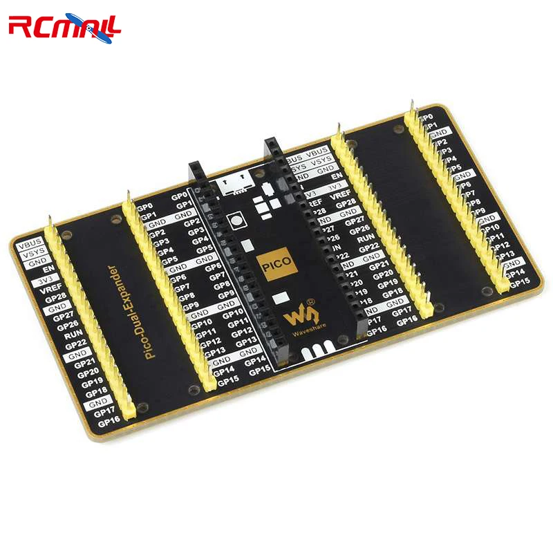 

RCmall Dual GPIO расширитель для Raspberry Pi Pico, два комплекта штыревых разъемов для подключения больше модулей расширения