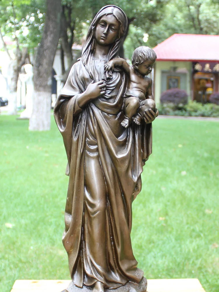 

58CM large Huge --Christianity Catholicism Madonna with child Jesus Christ Home Decor Religious Decoration bronze art statue