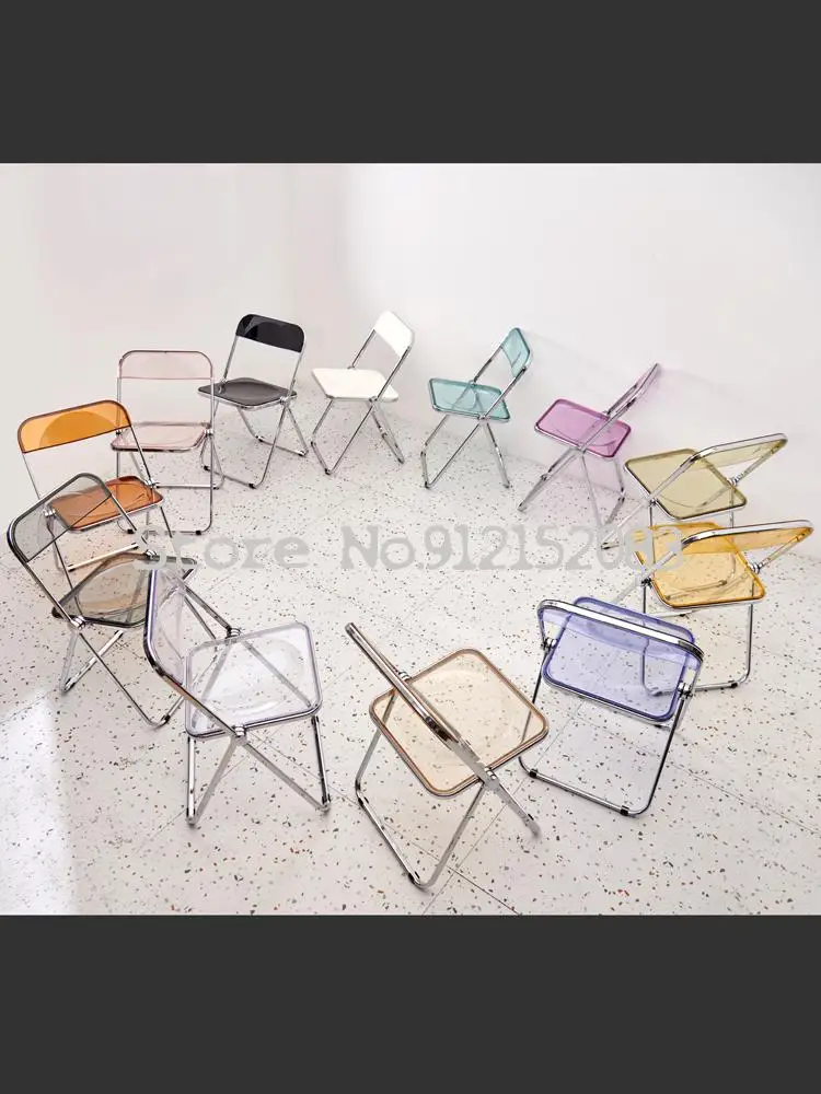 Ins скандинавский сетчатый красный прозрачный стул акриловый обеденный бытовой