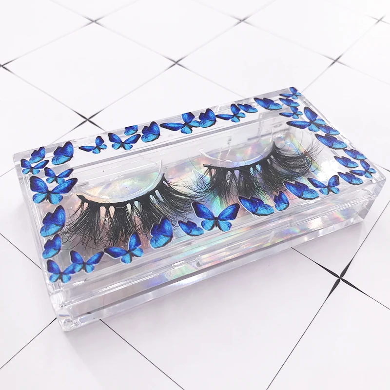 Акриловая прозрачная коробка печать логотипа бабочки 24 коробки набор