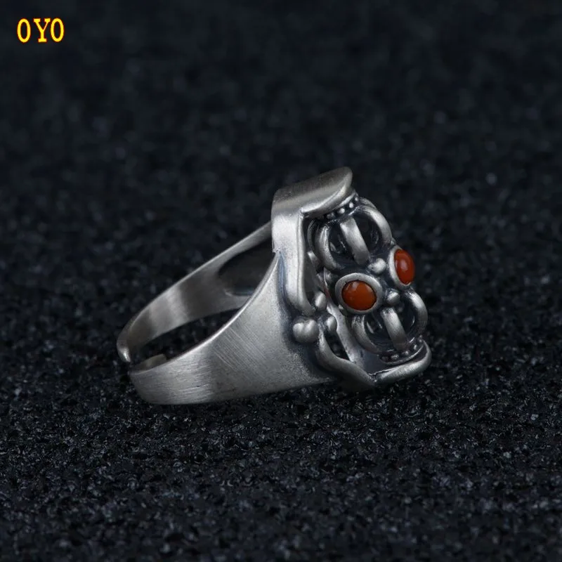 Винтажное серебряное кольцо из тайского серебра 100% пробы вращающееся в