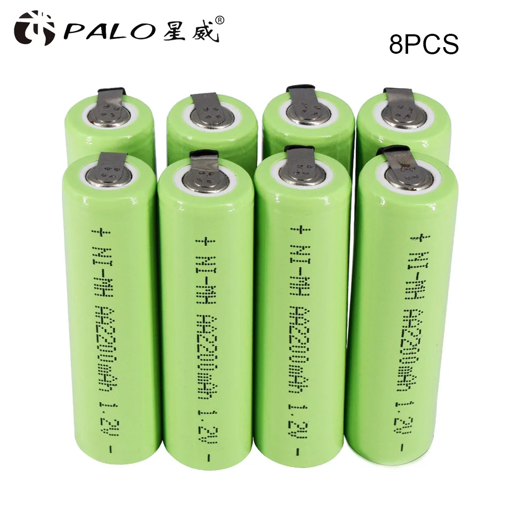 8 pcs PALO 1,2 V AA батарея 2200mAh электронная сигарета перезаряжаемая NiMH батарея питания для электронной сигареты фонарик игрушки разрядка - Цвет: 8 pcs