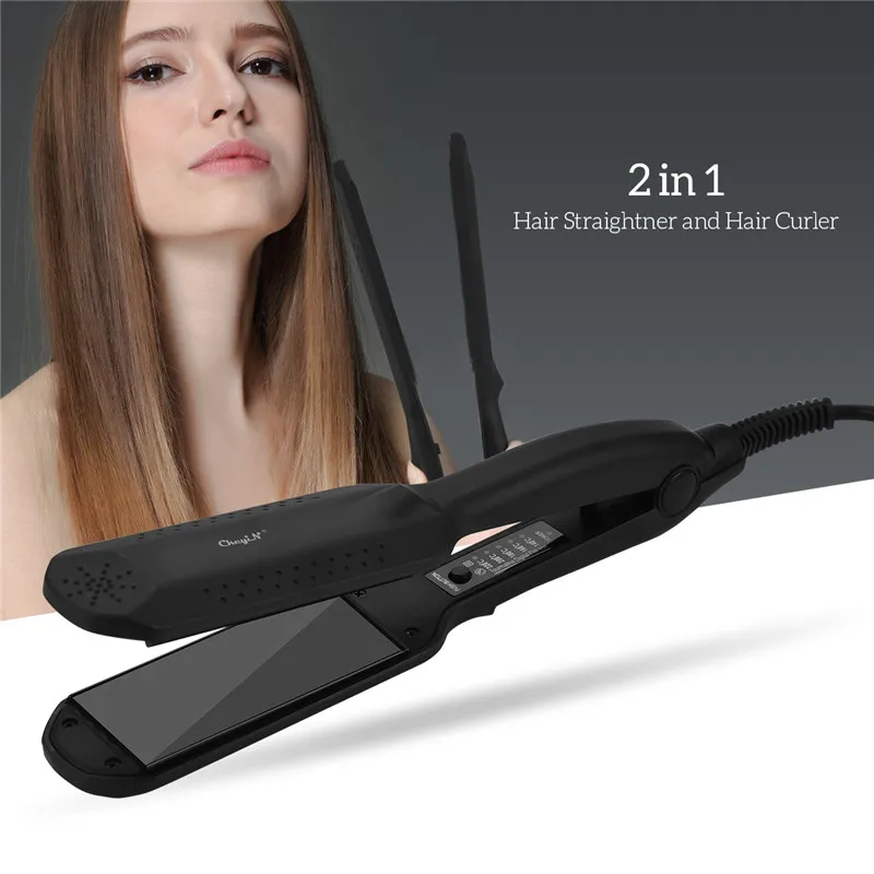 

CkeyiN Hair straightener & Corn curlers Ceramic Corrugated Iron Hair Wave Corrugation Flat Irons Curling Crimped Wide Plates