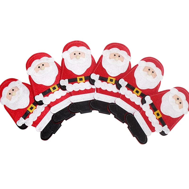 1pcs Christmas Stocking Bags Dining Table Knife Fork Holder Santa Claus Decoration Party Supplies | Дом и сад