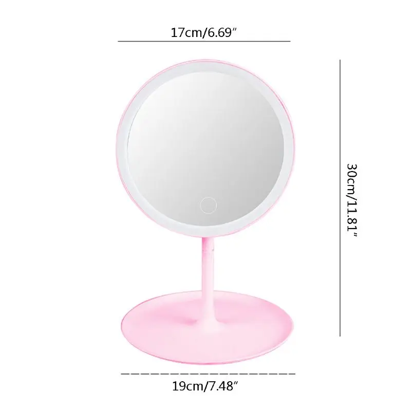 Сенсорный экран зеркало для макияжа с естественным белым светодиодный дневной