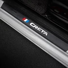 4 шт., кожаные наклейки на порог автомобиля для Hyundai creta ix25 2020 2019 2011, автомобильные аксессуары, накладки на порог автомобиля