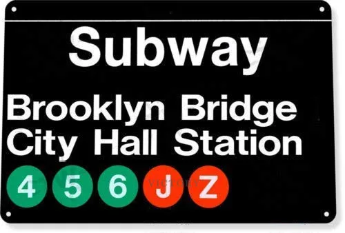 Металлическая жестяная вывеска винтажная табличка Нью-Йорк Метро раз
