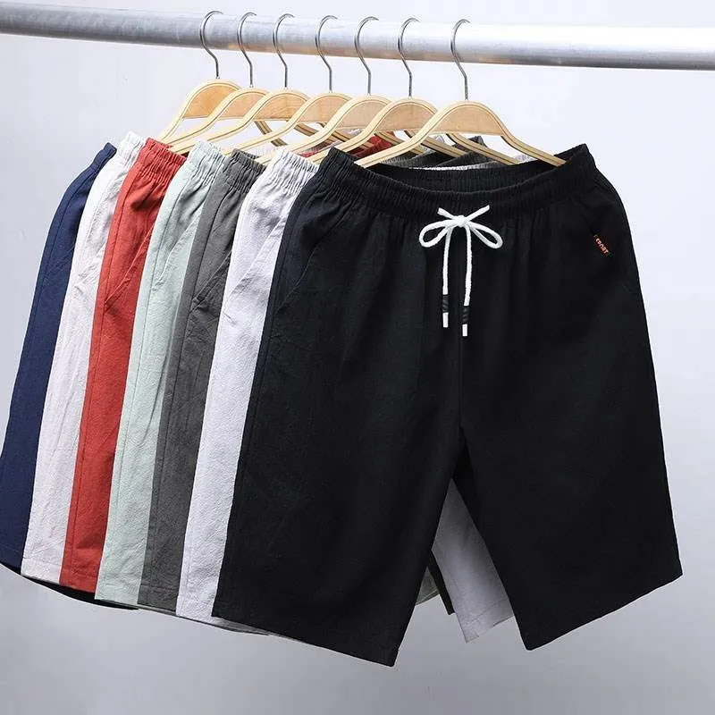 

2021 Summer Men's New Japanese Style Large Size Casual Five-Point Fashion Brand Shorts Cotton and Linen Middle Pants