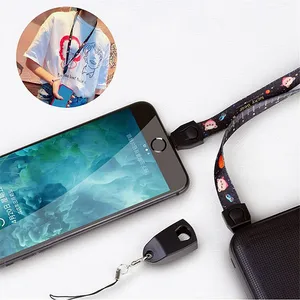 Lanyard for Keys USB Cable for Mobile Phone Micro USB Type C Charger Cable for iPhone Samsung Charging Cable Micro USB Charger