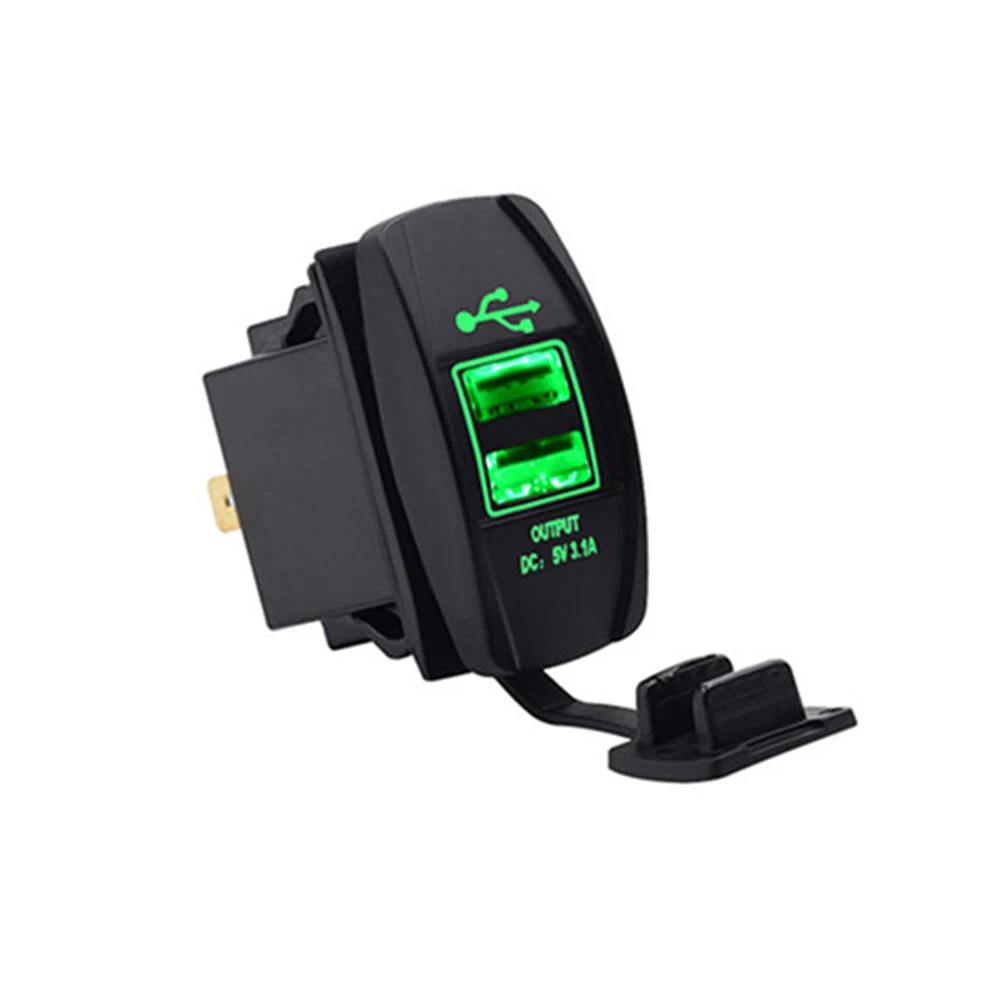 3.1A автомобильное зарядное устройство двойной usb зарядка ночник светодиодный дисплей Водонепроницаемый Автомобильный внутренний светодиодный светильник 12-24 В аксессуары 5 цветов