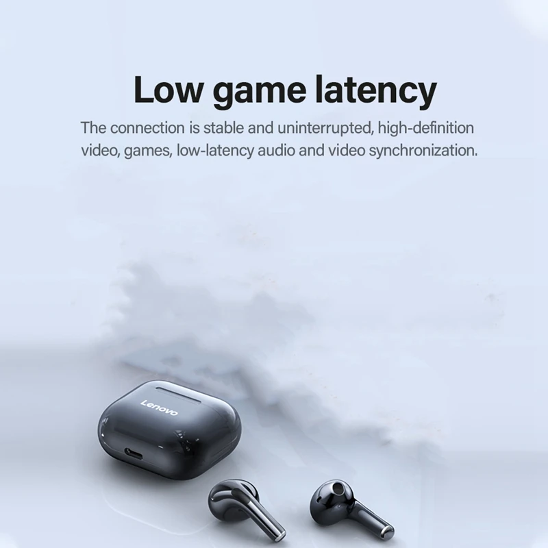 

2set Lenovo LP40 TWS Earphone Bluetooth 5.0 Wireless Headphone Stereo Bass Noise with Mic Black & White