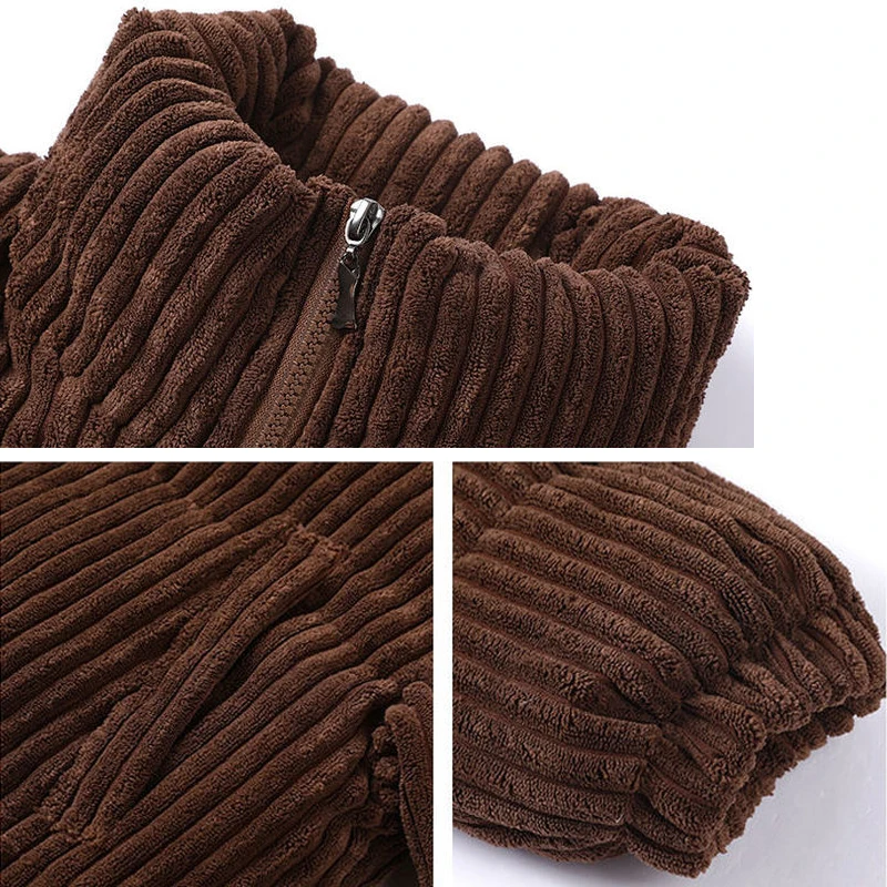 

Short Style Parkas Women Solid Corduroy Stand Collar Thicken Zipper Candy Collar Sweet Winter Coats Female Outwear Fashion Retro