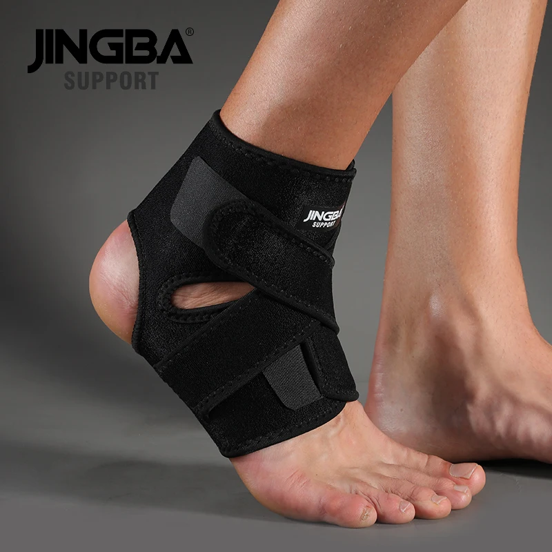JINGBA SUPPORT 1PCS 3D Neoprene Adjustable Ankle Support Protector Football Basketball Brace Protective tobillera | Спорт и