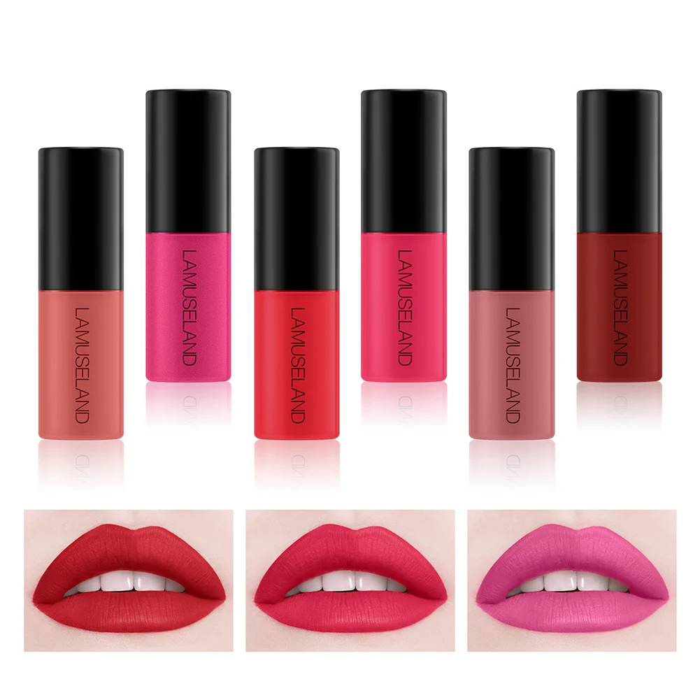 

Waterproof Long-Lasting Matte Mini Liquid Lipstick Easy To Carry 12 Colors Lip Gloss 3.5g Lips Makeup Brand LAMUSELAND #L18L11