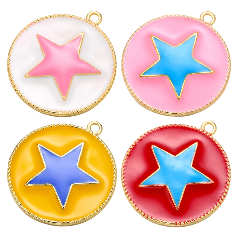 

ZHUKOU 24.5x27.5mm high quality brass mini star necklace charms pendant for handmade DIY earrings making findings model: VD637