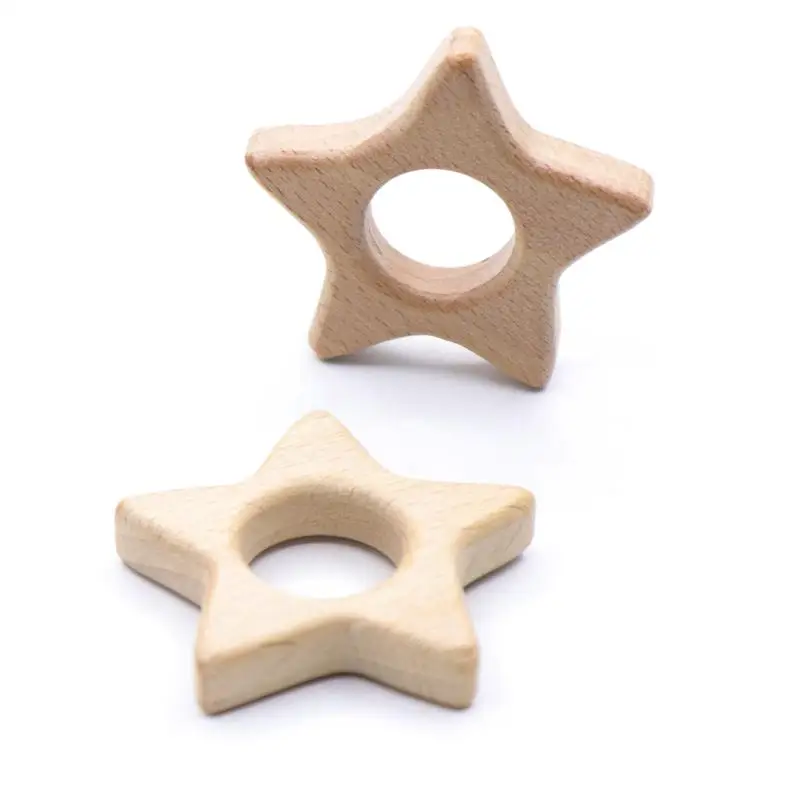 UXDXU деревянный звезды прорезывание зубов кольца натуральные ручной работы