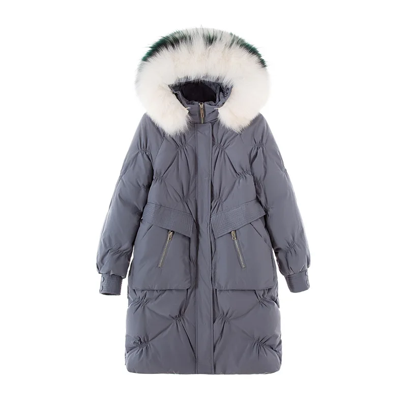 Парка женская зимняя х-длинная с лисьим мехом VF9103 | Женская одежда