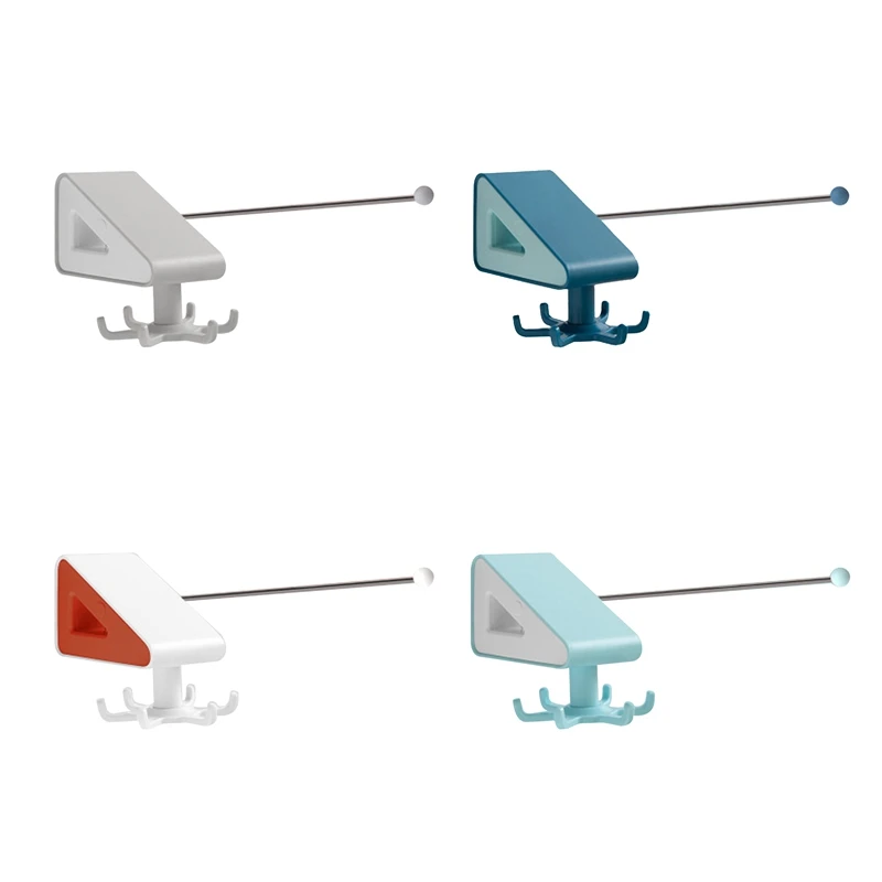 

360 Degrees Rotated Kitchen Hooks Self Adhesive Home Wall Door Hook Handbag Clothes Ties Bag Hanger Hanging Rack